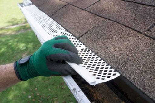 Newly installed gutter guards in Minneapolis